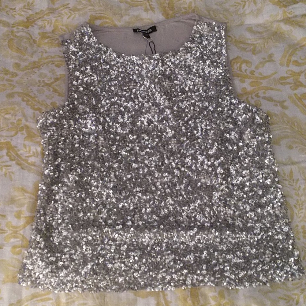 Sequin express tank top
